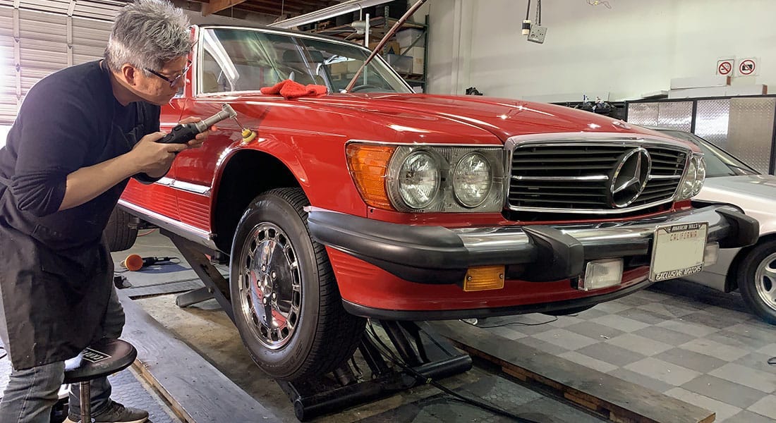 Richard Detailing Red Mercedes