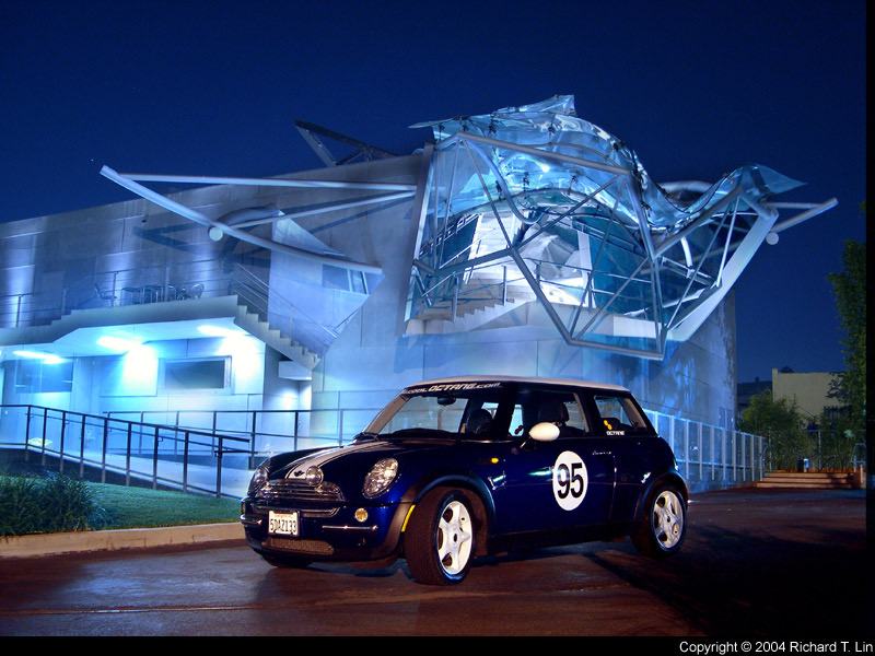 MINI #95 outside an Eric Owen Moss building in Culver City — Richard previously worked for the firm. 2004. Richard's own car — the subject of the DVD that changed everything.