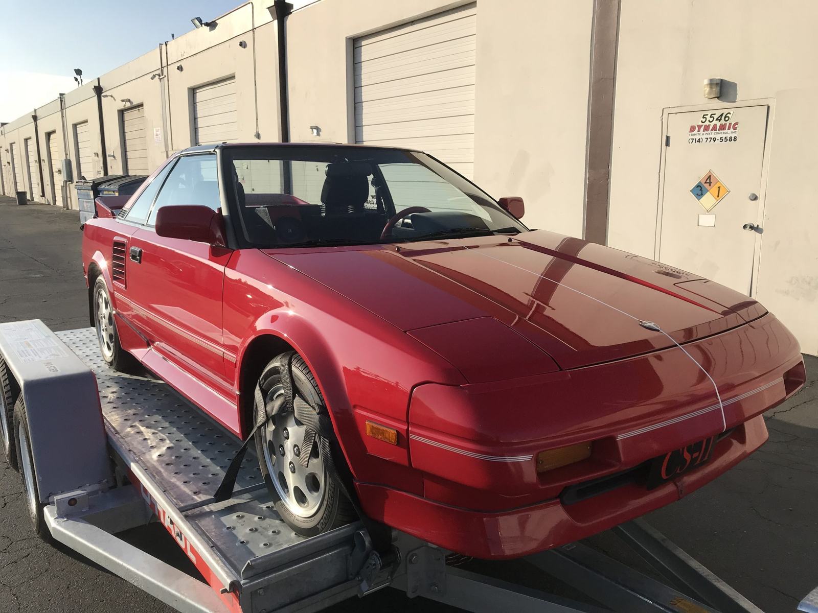 The U-Haul trailer run — Richard transported the MR2 to SEMA himself