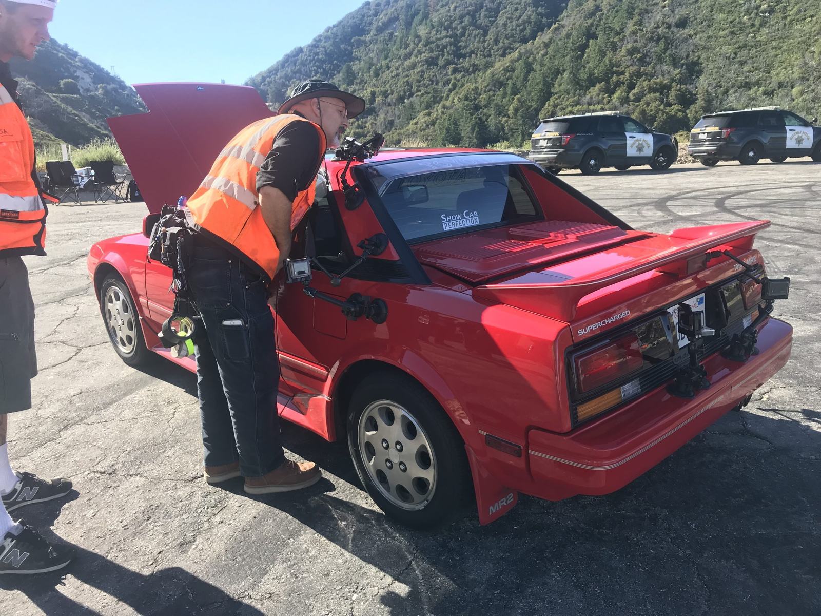 Inside the Big Dog Garage — the MR2 among Jay's collection