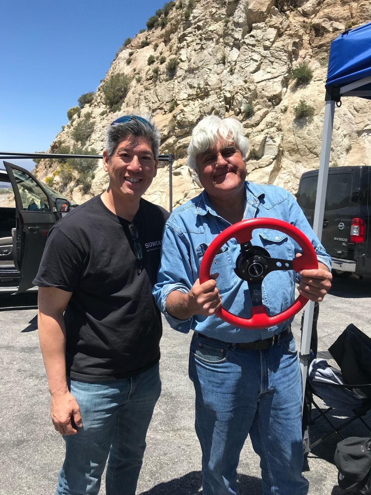 Richard Lin with the MR2 at Jay Leno's Garage