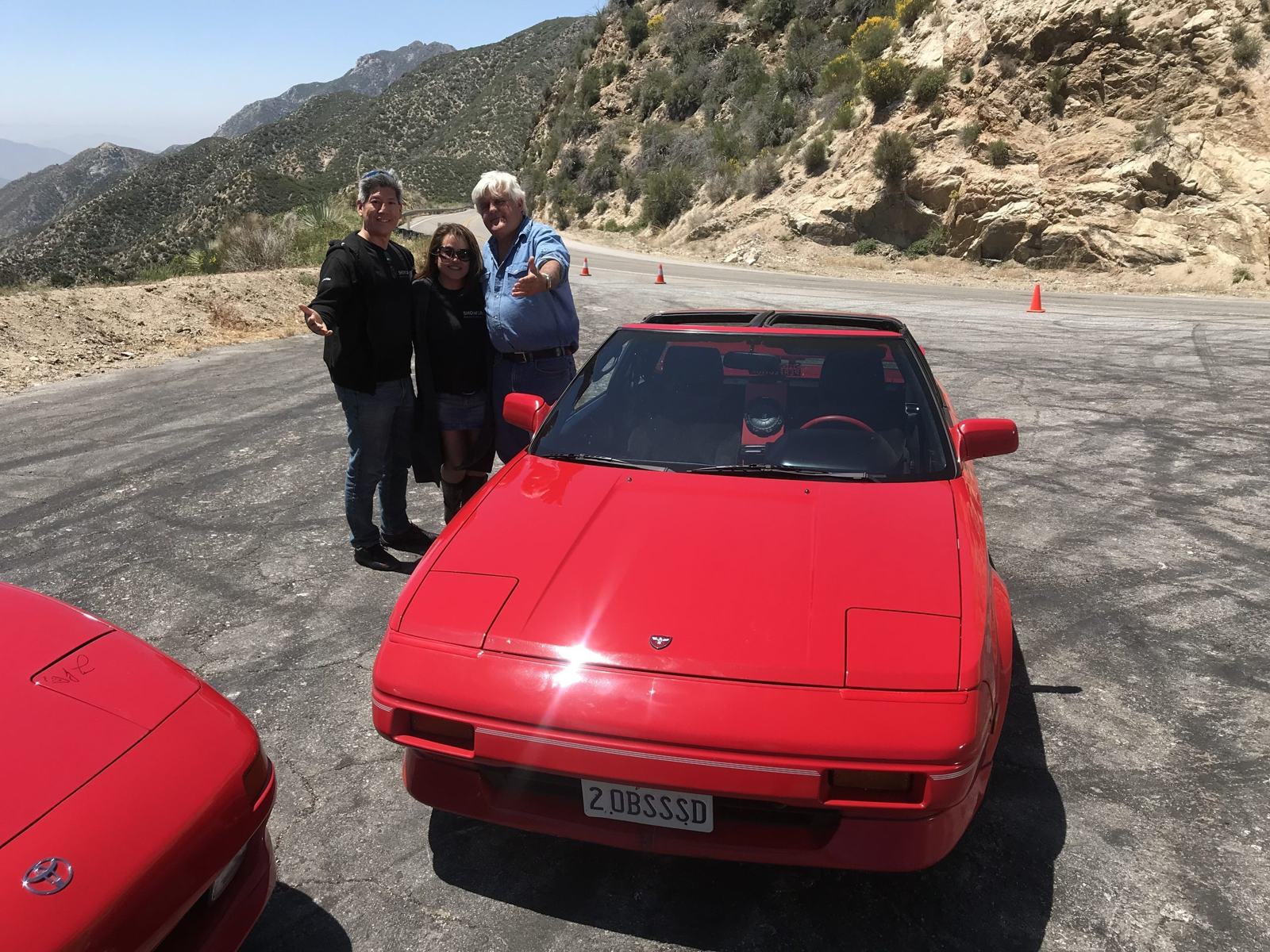 Jay Leno's team photographing the MR2 for the episode
