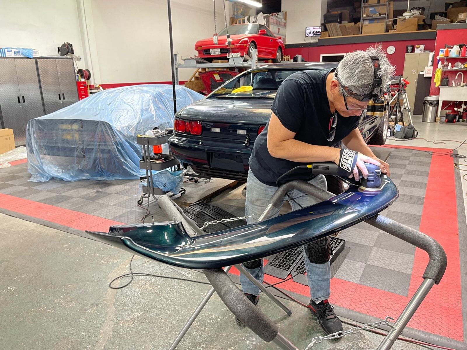 Bumper on stand — MR2 in background