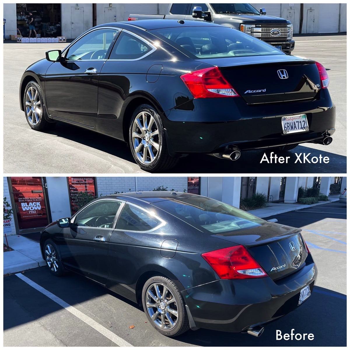 Honda Accord — After XKote (top) vs. Before (bottom)